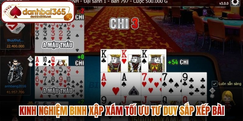 Kinh nghiệm binh xập xám tối ưu tư duy sắp xếp bài