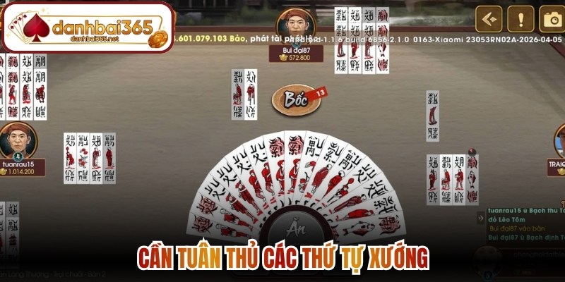 Cần tuân thủ các thứ tự xướng